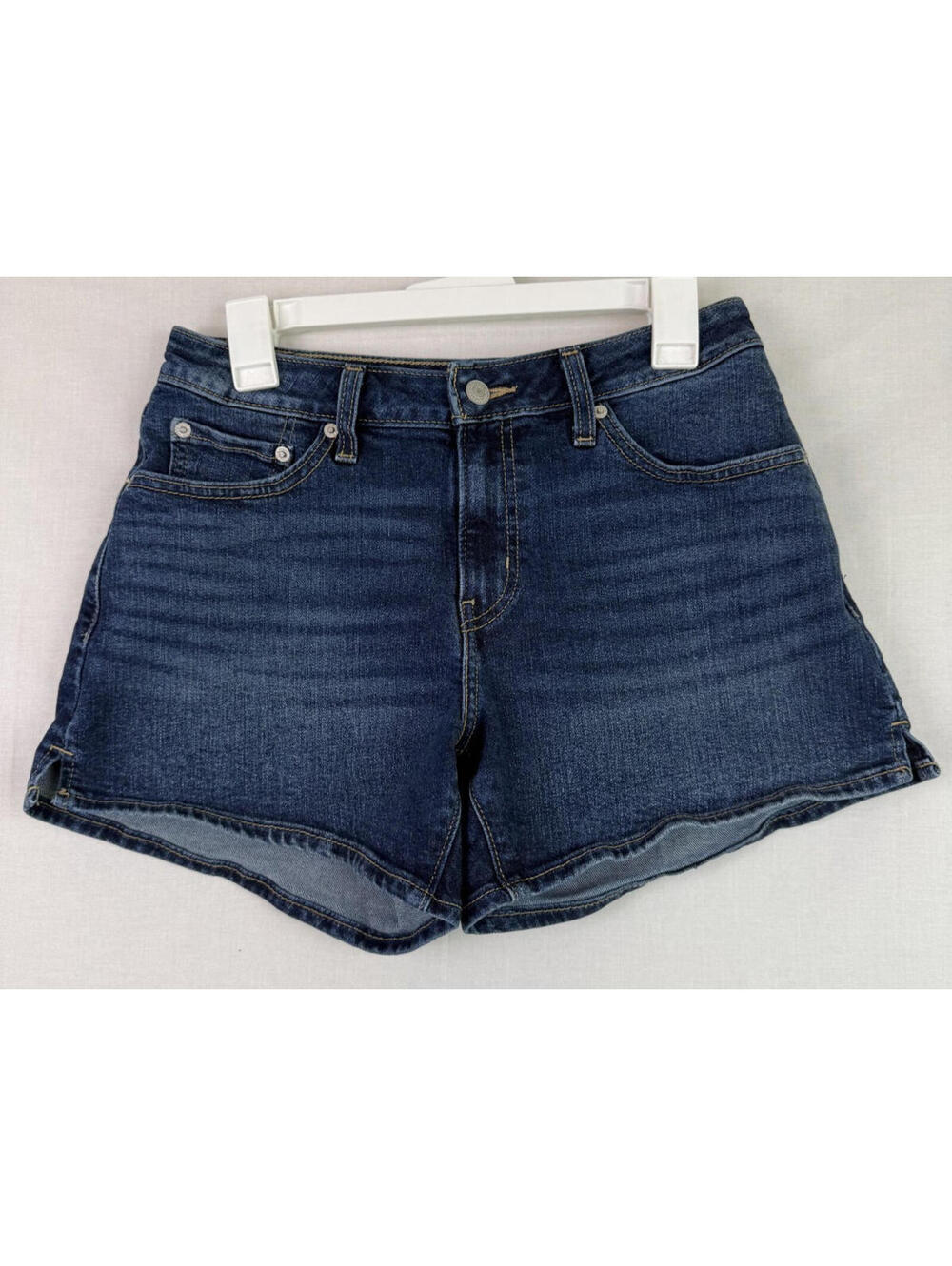 Levis A-Line Denim Shorts Dark Blue Size 28 Women's Classic 5-Pocket